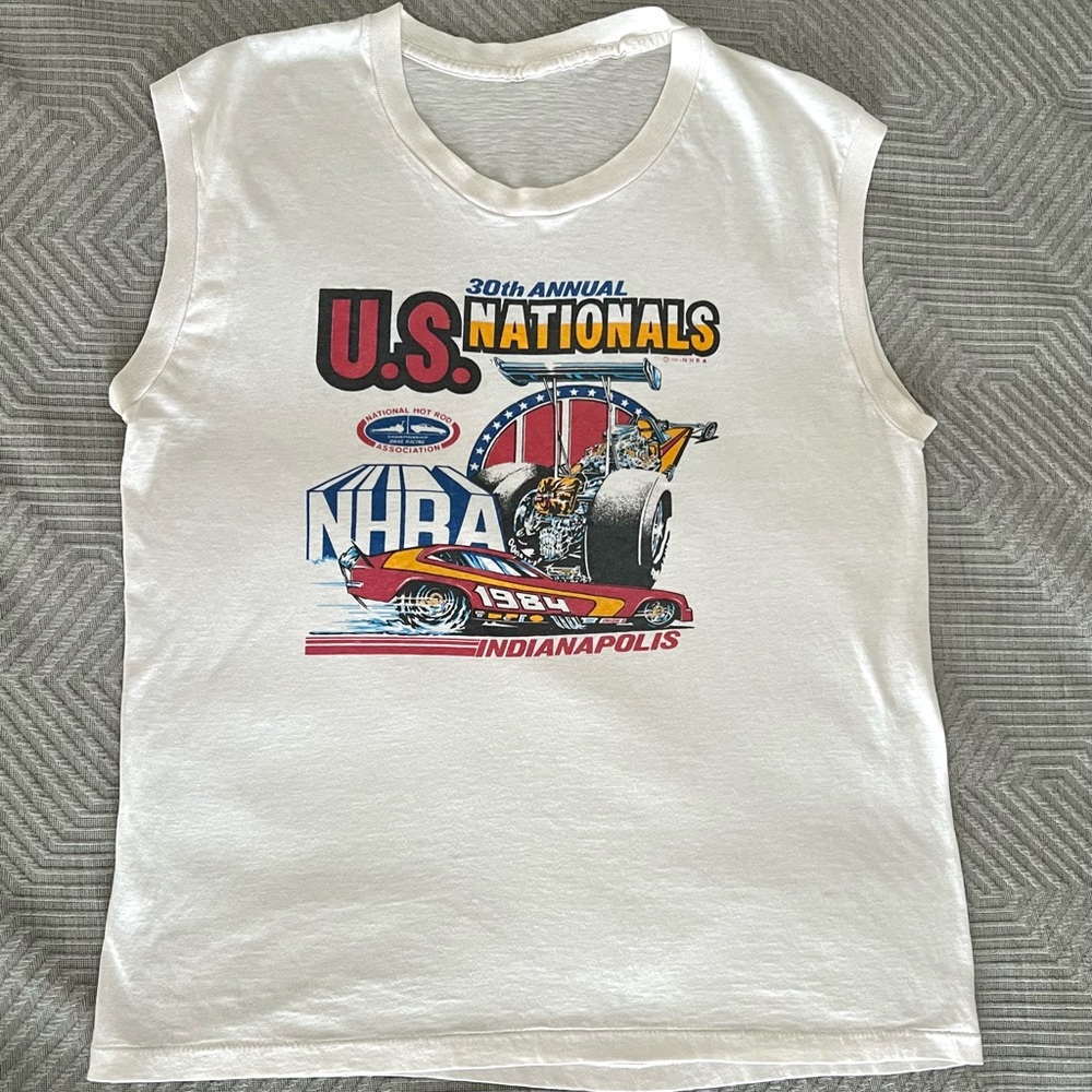 Vintage 1984 NHRA Indianapolis U.S. Nationals Sleeveless T-shirt - Picture 3 of 10